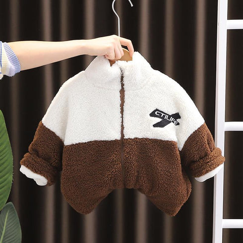 Winter boys plus velvet warm coat